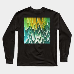 Autumn Leaves Glitch Contemporary Artwork Long Sleeve T-Shirt